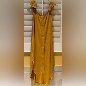 Kindred Bravely Mustard Ruffles labor and delivery dress (XS)